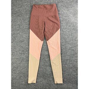Onzie Flow Leggings Women's S/M Pink Green StripeYoga Gym High Waist Ankle